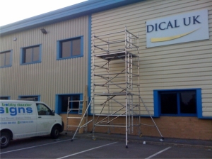 Image of a sign being fitted